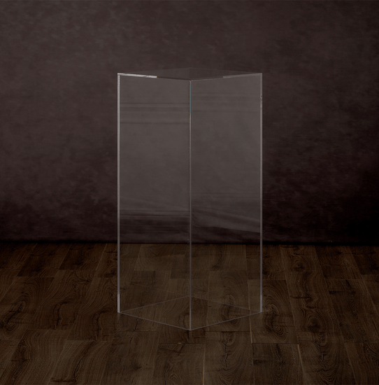 Catalog view of a clear acrylic 16" pedestal.
