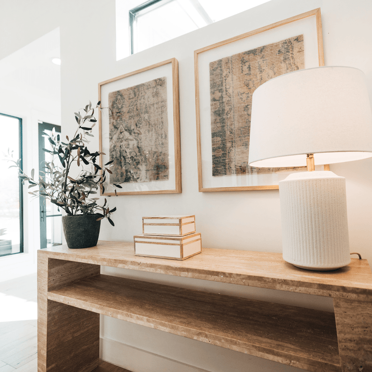 Camden Travertine Console Table