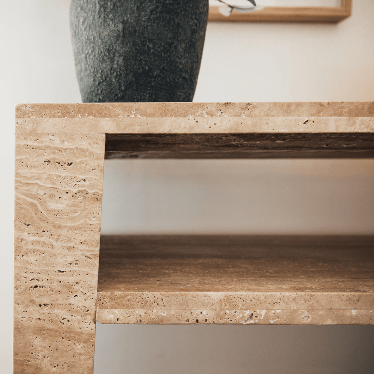 Camden Travertine Console Table