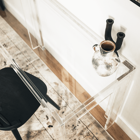 Modern Acrylic Lucite Desk - Acrylic Vanity - Clear Desk - Humboldt