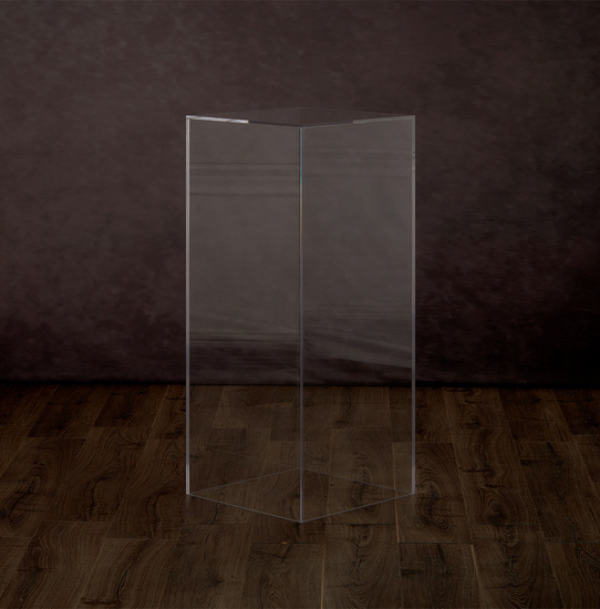 Catalog view of a clear acrylic 16" pedestal.