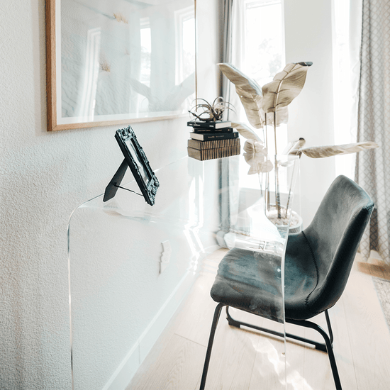 Clear Acrylic Waterfall Vanity Acrylic Waterfall Desk Monroe